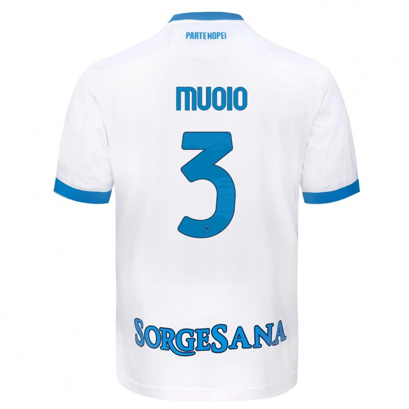 Danxen Kinderen Gabriele Muoio #3 Wit Hemelsblauw Uitshirt Uittenue 2026/27 T-Shirt België