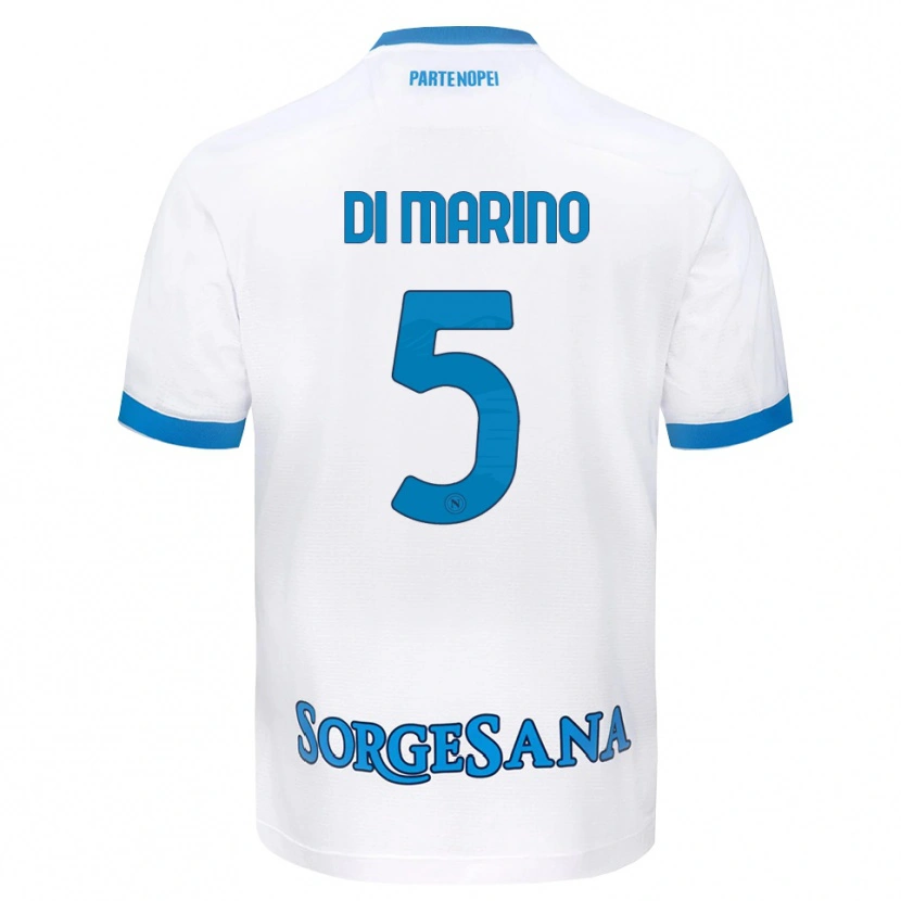 Danxen Kinderen Paola Di Marino #5 Wit Hemelsblauw Uitshirt Uittenue 2026/27 T-Shirt België