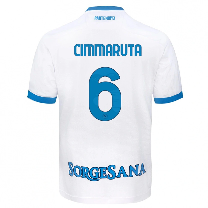 Danxen Kinderen Antonio Cimmaruta #6 Wit Hemelsblauw Uitshirt Uittenue 2026/27 T-Shirt België