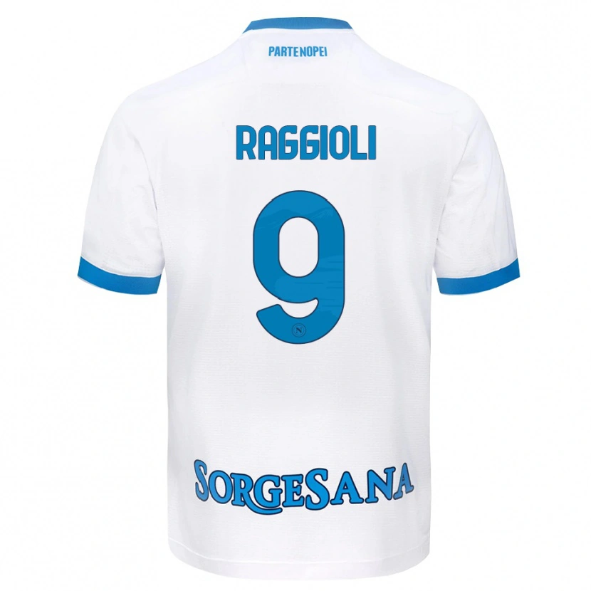 Danxen Kinderen Christian Raggioli #9 Wit Hemelsblauw Uitshirt Uittenue 2026/27 T-Shirt België