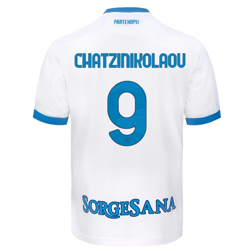 Danxen Kinderen Despoina Chatzinikolaou #9 Wit Hemelsblauw Uitshirt Uittenue 2026/27 T-Shirt België