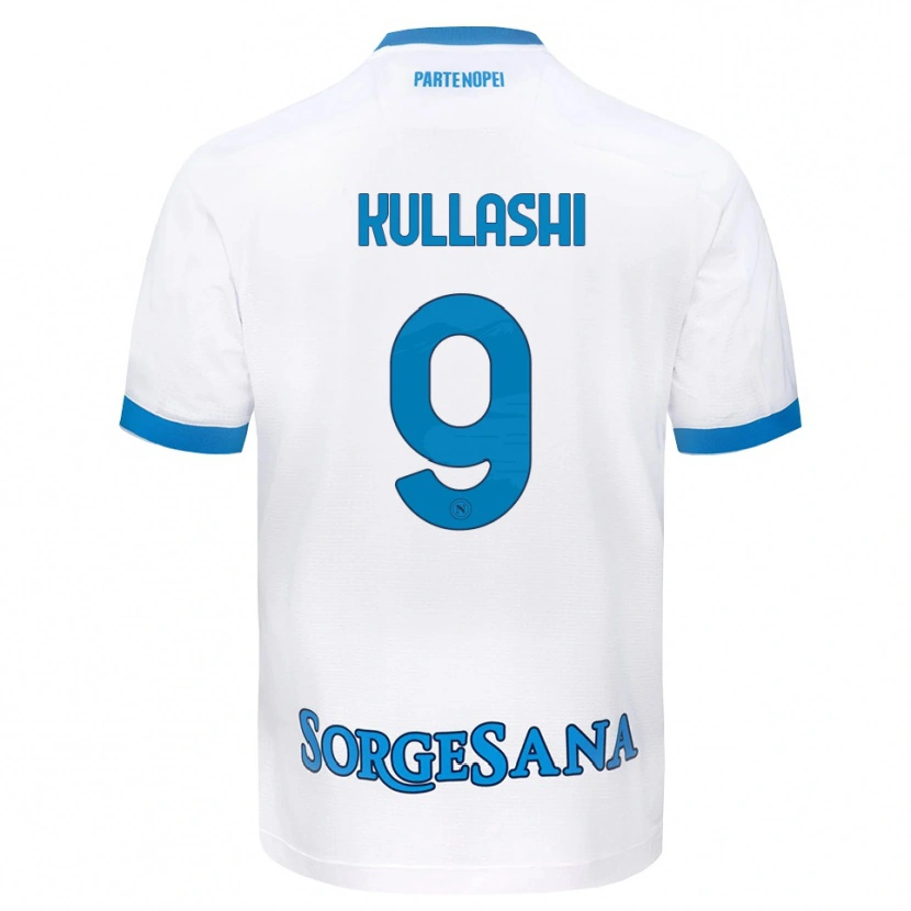 Danxen Kinderen Loreta Kullashi #9 Wit Hemelsblauw Uitshirt Uittenue 2026/27 T-Shirt België