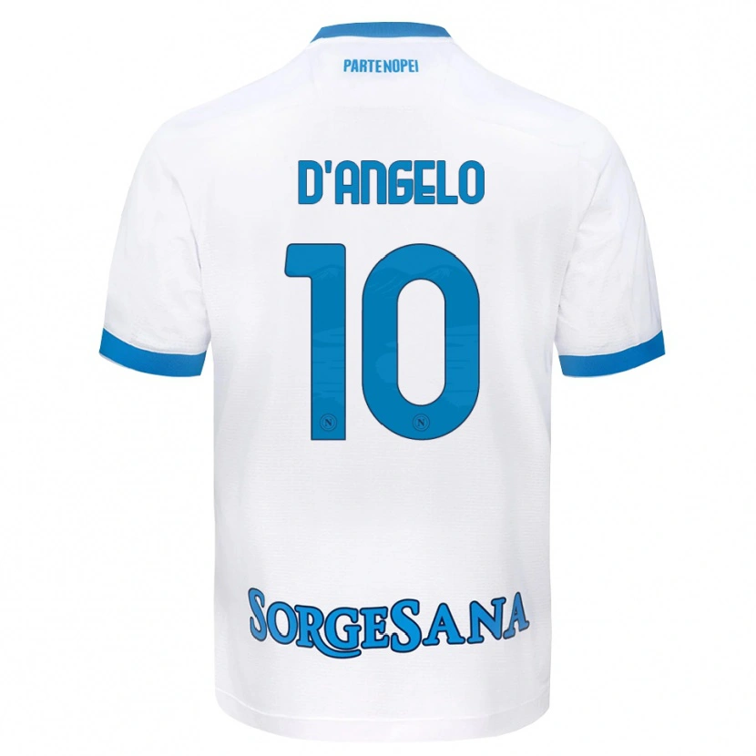 Danxen Kinderen Davide D'angelo #10 Wit Hemelsblauw Uitshirt Uittenue 2026/27 T-Shirt België