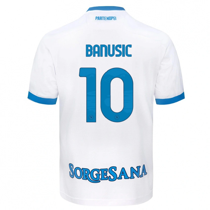 Danxen Kinderen Marija Banušić #10 Wit Hemelsblauw Uitshirt Uittenue 2026/27 T-Shirt België