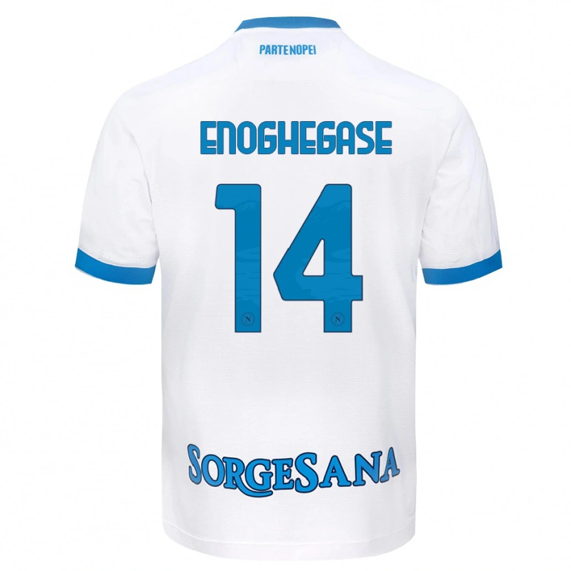 Danxen Kinderen Favour Enoghegase #14 Wit Hemelsblauw Uitshirt Uittenue 2026/27 T-Shirt België