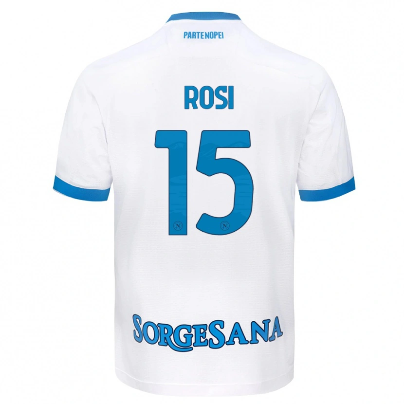 Danxen Kinderen Pasquale Rosi #15 Wit Hemelsblauw Uitshirt Uittenue 2026/27 T-Shirt België