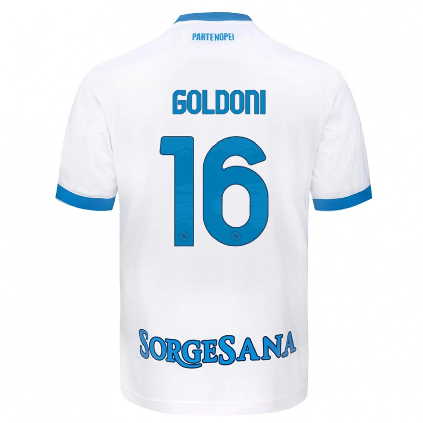 Danxen Kinderen Eleonora Goldoni #16 Wit Hemelsblauw Uitshirt Uittenue 2026/27 T-Shirt België