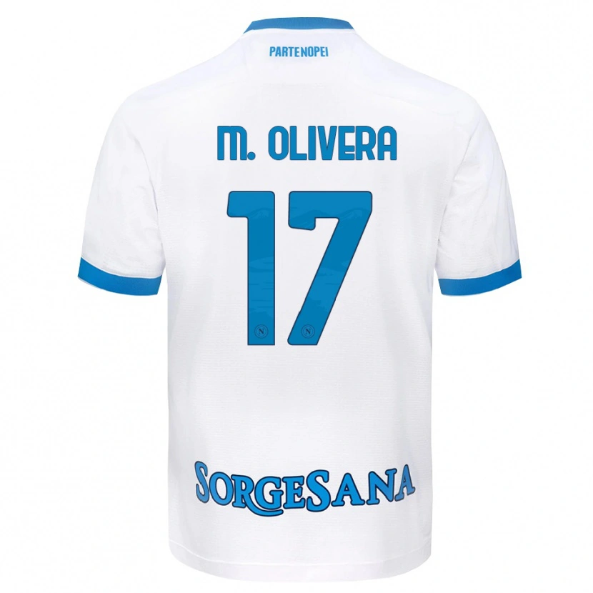 Danxen Kinderen Mathías Olivera #17 Wit Hemelsblauw Uitshirt Uittenue 2026/27 T-Shirt België