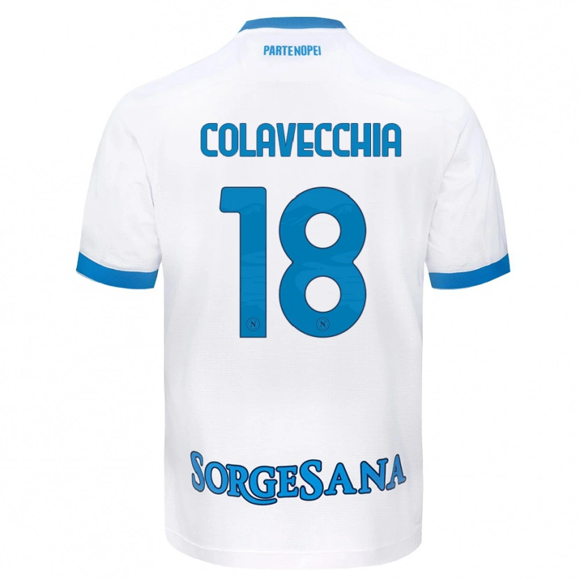 Danxen Kinderen Pasquale Colavecchia #18 Wit Hemelsblauw Uitshirt Uittenue 2026/27 T-Shirt België