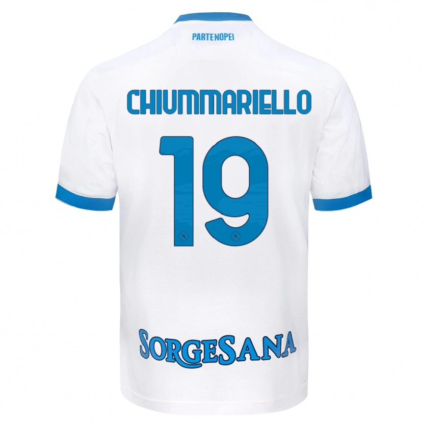 Danxen Kinderen Andrea Chiummariello #19 Wit Hemelsblauw Uitshirt Uittenue 2026/27 T-Shirt België