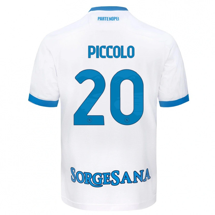 Danxen Kinderen Salvatore Piccolo #20 Wit Hemelsblauw Uitshirt Uittenue 2026/27 T-Shirt België