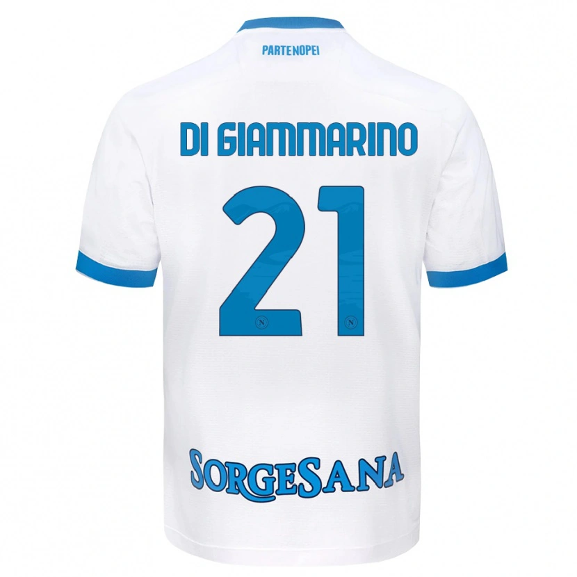 Danxen Kinderen Virginia Di Giammarino #21 Wit Hemelsblauw Uitshirt Uittenue 2026/27 T-Shirt België