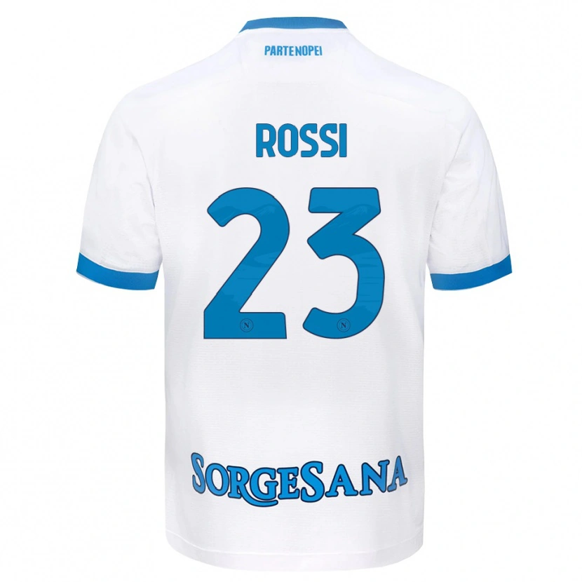 Danxen Kinderen Leonardo Rossi #23 Wit Hemelsblauw Uitshirt Uittenue 2026/27 T-Shirt België