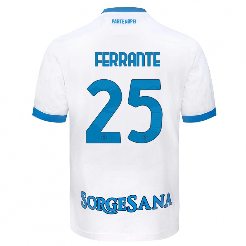 Danxen Kinderen Mathias Ferrante #25 Wit Hemelsblauw Uitshirt Uittenue 2026/27 T-Shirt België