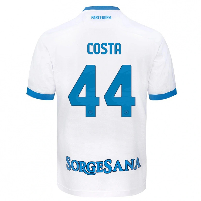 Danxen Kinderen Filippo Costa #44 Wit Hemelsblauw Uitshirt Uittenue 2026/27 T-Shirt België