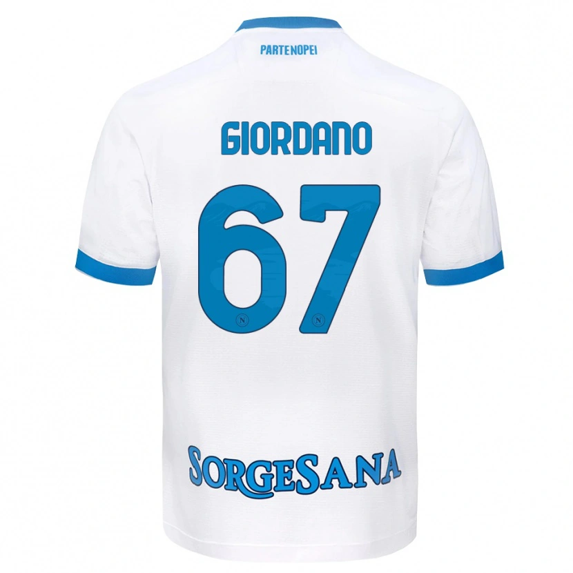 Danxen Kinderen Michela Giordano #67 Wit Hemelsblauw Uitshirt Uittenue 2026/27 T-Shirt België