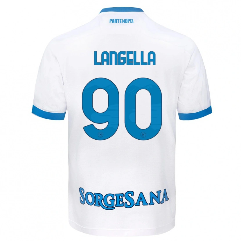 Danxen Kinderen Gabriella Langella #90 Wit Hemelsblauw Uitshirt Uittenue 2026/27 T-Shirt België
