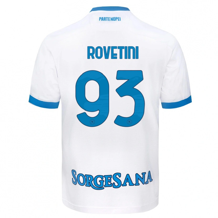 Danxen Kinderen Alessandro Rovetini #93 Wit Hemelsblauw Uitshirt Uittenue 2026/27 T-Shirt België