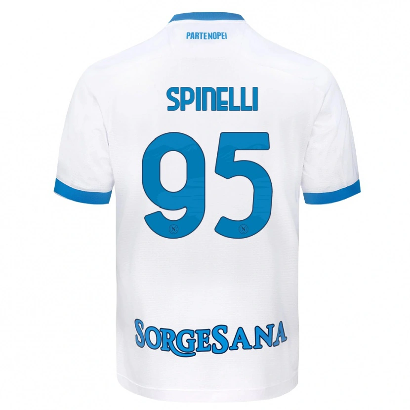 Danxen Kinderen David Spinelli #95 Wit Hemelsblauw Uitshirt Uittenue 2026/27 T-Shirt België
