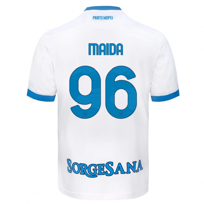 Danxen Kinderen Giuseppe Maida #96 Wit Hemelsblauw Uitshirt Uittenue 2026/27 T-Shirt België