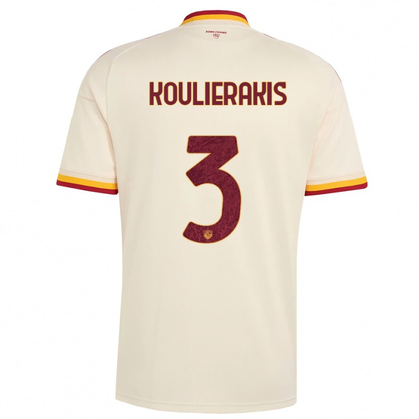 Danxen Kinderen Konstantinos Koulierakis #3 Champagne Rood Geel Uitshirt Uittenue 2026/27 T-Shirt België