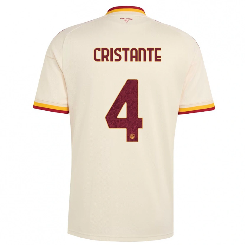 Danxen Kinderen Bryan Cristante #4 Champagne Rood Geel Uitshirt Uittenue 2026/27 T-Shirt België