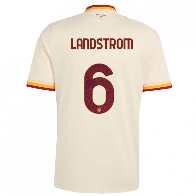 Danxen Kinderen Elin Landstrom #6 Champagne Rood Geel Uitshirt Uittenue 2026/27 T-Shirt België