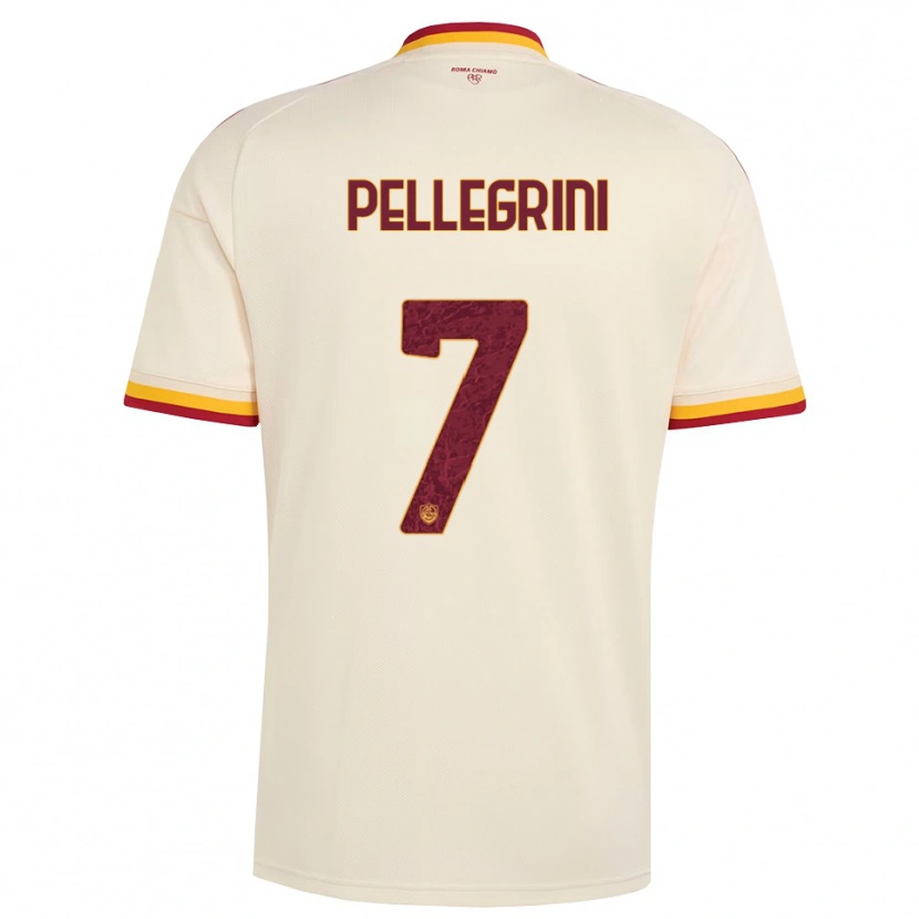 Danxen Kinderen Lorenzo Pellegrini #7 Champagne Rood Geel Uitshirt Uittenue 2026/27 T-Shirt België
