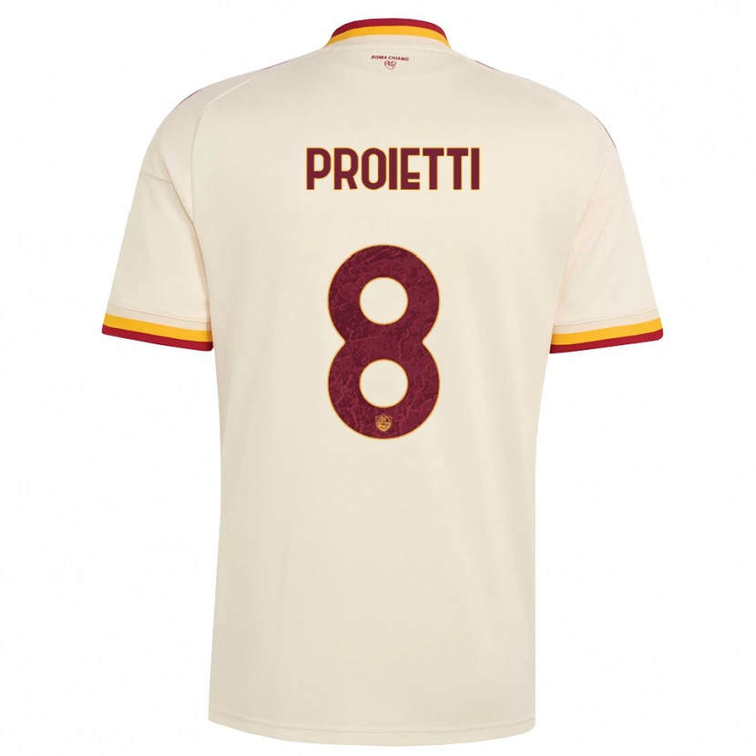 Danxen Kinderen Mauro Proietti #8 Champagne Rood Geel Uitshirt Uittenue 2026/27 T-Shirt België