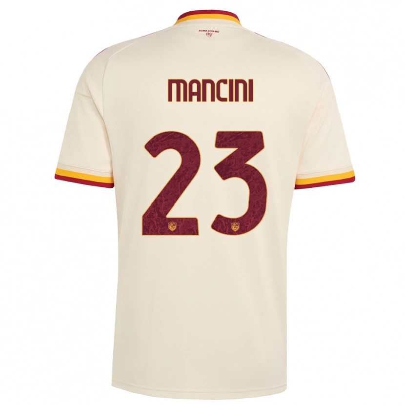 Danxen Kinderen Gianluca Mancini #23 Champagne Rood Geel Uitshirt Uittenue 2026/27 T-Shirt België