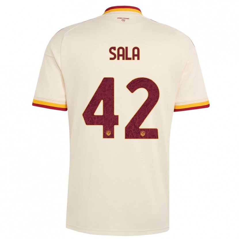 Danxen Kinderen Edoardo Sala #42 Champagne Rood Geel Uitshirt Uittenue 2026/27 T-Shirt België