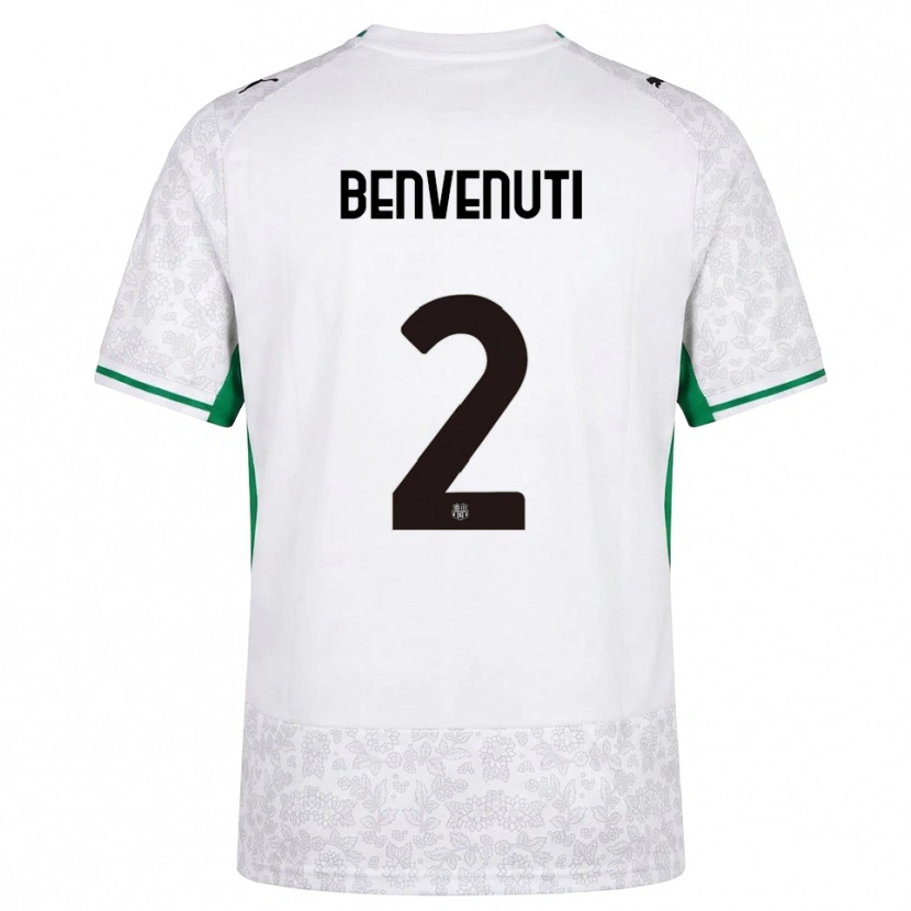 Danxen Kinderen Giacomo Benvenuti #2 Wit Zwart Groen Uitshirt Uittenue 2026/27 T-Shirt België