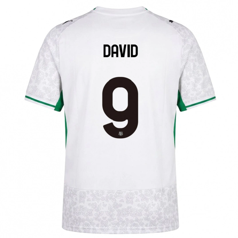 Danxen Kinderen Mario David #9 Wit Zwart Groen Uitshirt Uittenue 2026/27 T-Shirt België