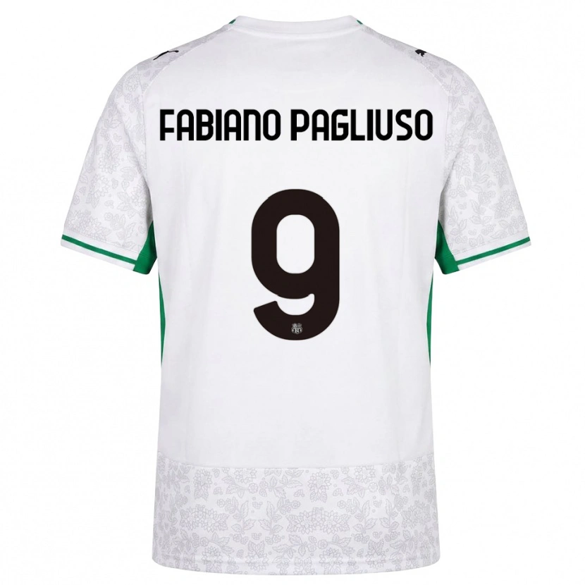 Danxen Kinderen Paolo Fabiano Pagliuso #9 Wit Zwart Groen Uitshirt Uittenue 2026/27 T-Shirt België