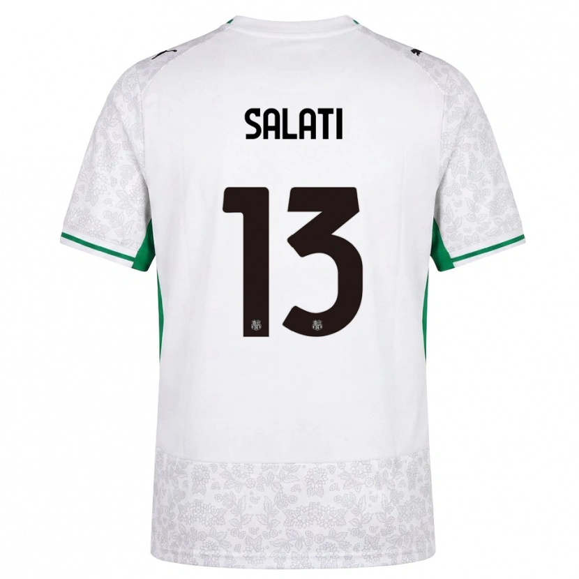 Danxen Kinderen Emanuele Salati #13 Wit Zwart Groen Uitshirt Uittenue 2026/27 T-Shirt België