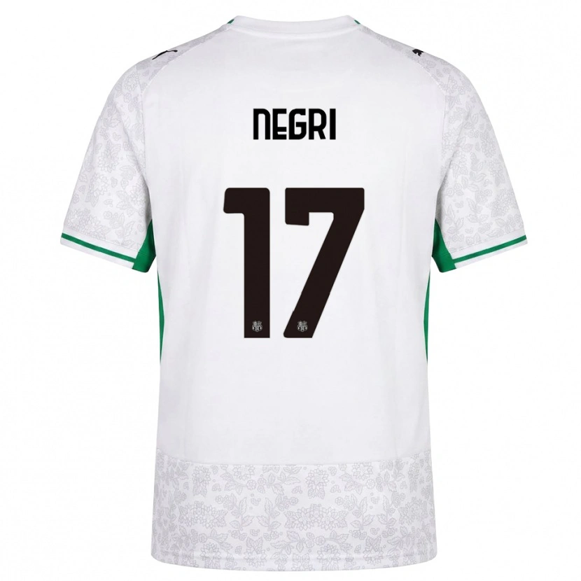 Danxen Kinderen Gabriele Negri #17 Wit Zwart Groen Uitshirt Uittenue 2026/27 T-Shirt België