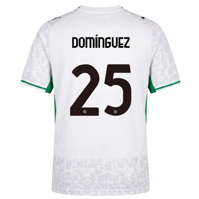 Danxen Kinderen Benja Domínguez #25 Wit Zwart Groen Uitshirt Uittenue 2026/27 T-Shirt België