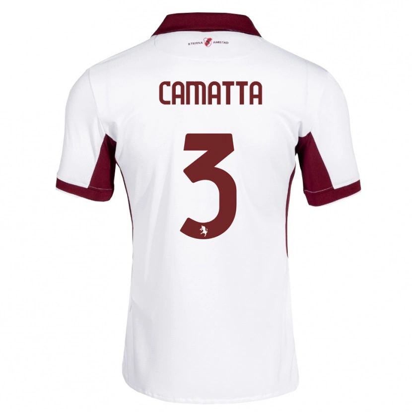 Danxen Kinderen Alessandro Camatta #3 Bordeauxrood Wit Rood Uitshirt Uittenue 2026/27 T-Shirt België