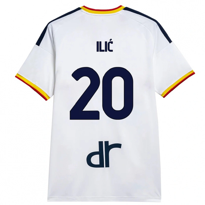 Danxen Kinderen Ivan Ilić #20 Wit Geel Rood Uitshirt Uittenue 2026/27 T-Shirt België