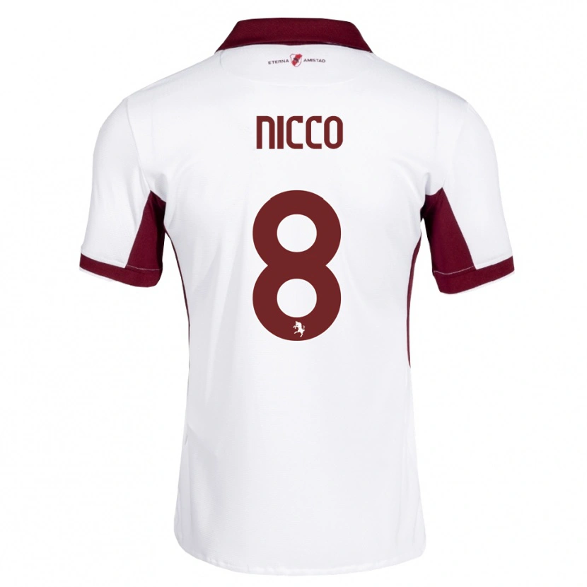 Danxen Kinderen Giada Nicco #8 Bordeauxrood Wit Rood Uitshirt Uittenue 2026/27 T-Shirt België