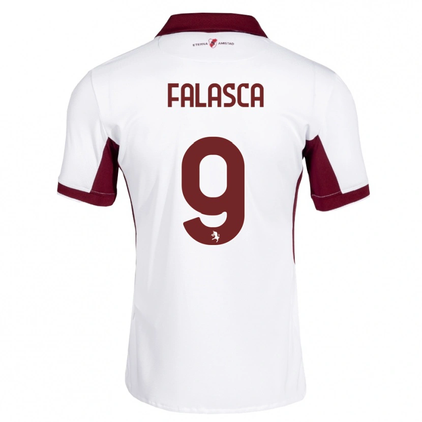 Danxen Kinderen Gabriele Falasca #9 Bordeauxrood Wit Rood Uitshirt Uittenue 2026/27 T-Shirt België