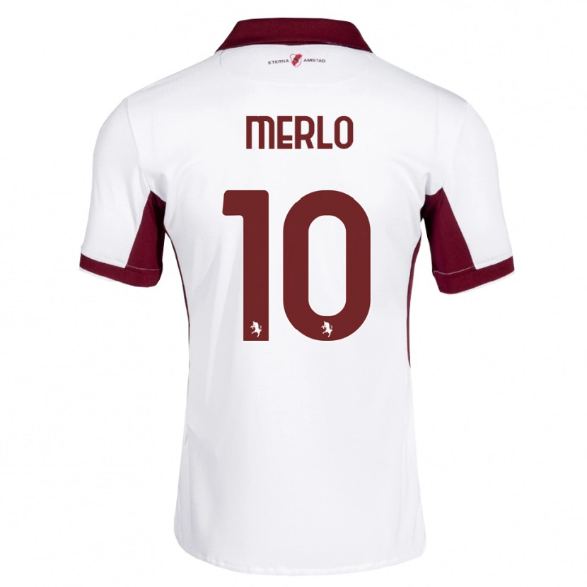Danxen Kinderen Mattia Merlo #10 Bordeauxrood Wit Rood Uitshirt Uittenue 2026/27 T-Shirt België