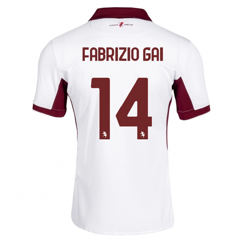 Danxen Kinderen Fabrizio Gai #14 Bordeauxrood Wit Rood Uitshirt Uittenue 2026/27 T-Shirt België