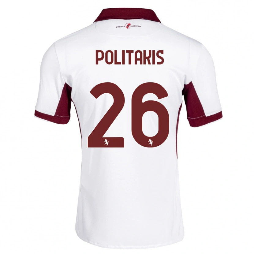Danxen Kinderen Grigorios Politakis #26 Bordeauxrood Wit Rood Uitshirt Uittenue 2026/27 T-Shirt België