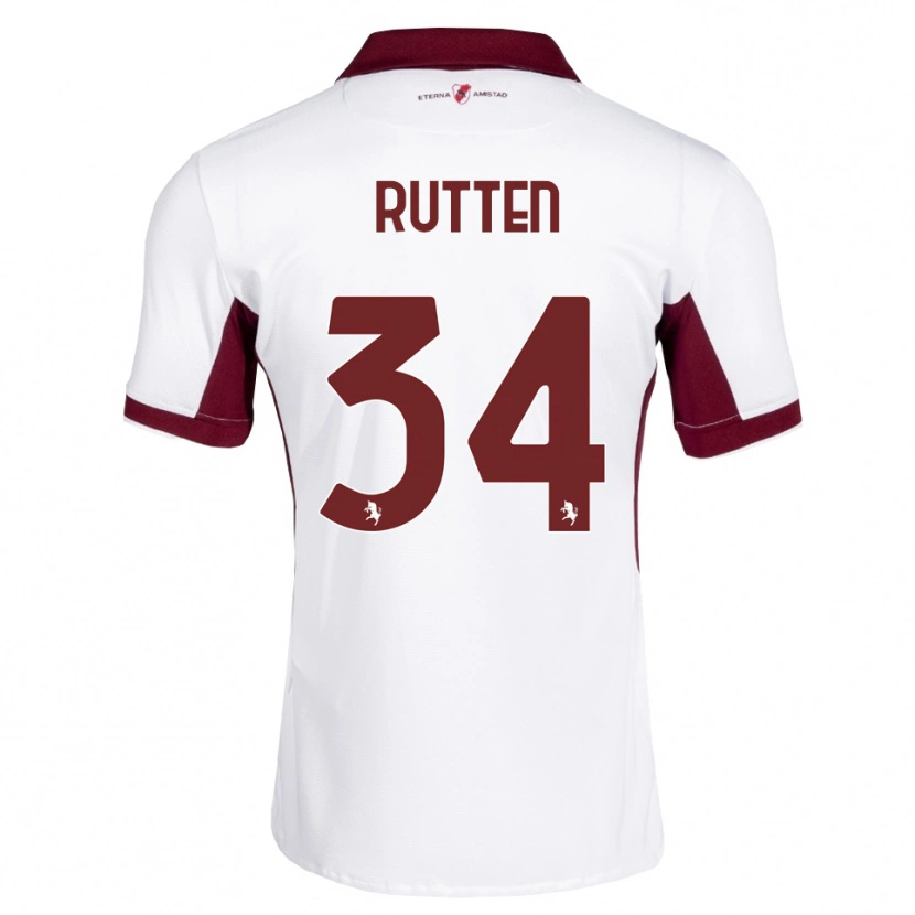 Danxen Kinderen Jill Rutten #34 Bordeauxrood Wit Rood Uitshirt Uittenue 2026/27 T-Shirt België