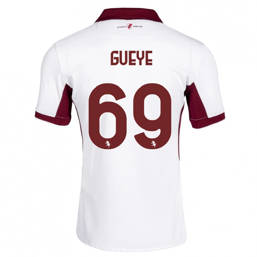 Danxen Kinderen Ousmane Gueye #69 Bordeauxrood Wit Rood Uitshirt Uittenue 2026/27 T-Shirt België