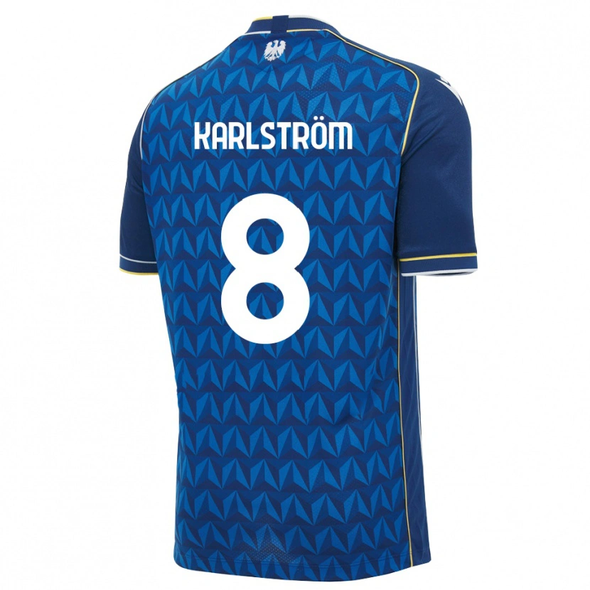 Danxen Kinderen Jesper Karlström #8 Koninklijk Blauw Wit Blauw Uitshirt Uittenue 2026/27 T-Shirt België