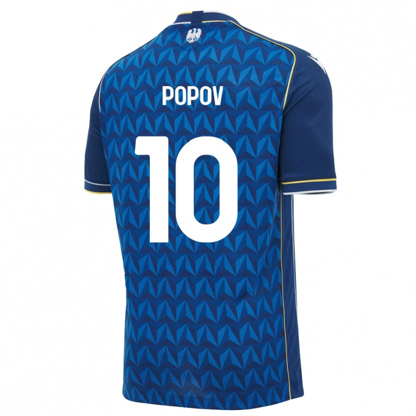 Danxen Kinderen Nikolay Popov #10 Koninklijk Blauw Wit Blauw Uitshirt Uittenue 2026/27 T-Shirt België