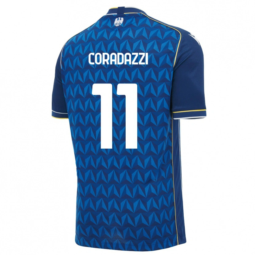 Danxen Kinderen Niccolò Coradazzi #11 Koninklijk Blauw Wit Blauw Uitshirt Uittenue 2026/27 T-Shirt België