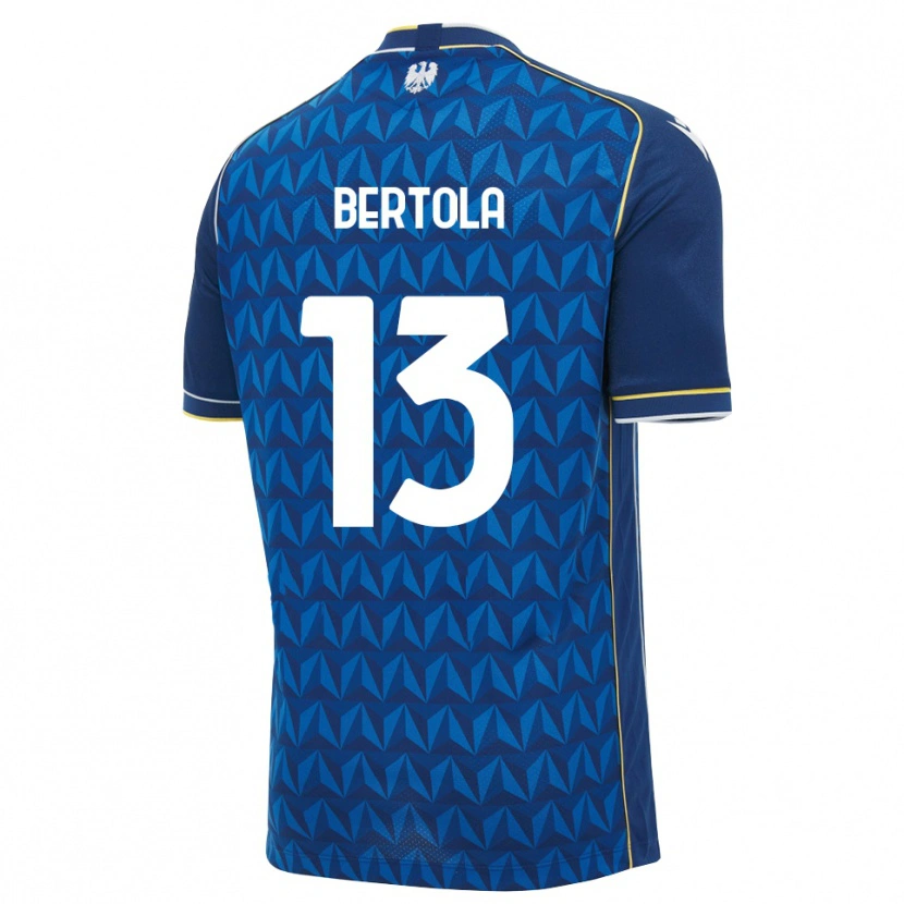 Danxen Kinderen Nicolò Bertola #13 Koninklijk Blauw Wit Blauw Uitshirt Uittenue 2026/27 T-Shirt België